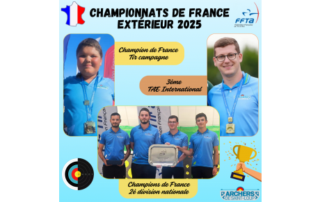 Les médaillés aux Championnats de France extérieur